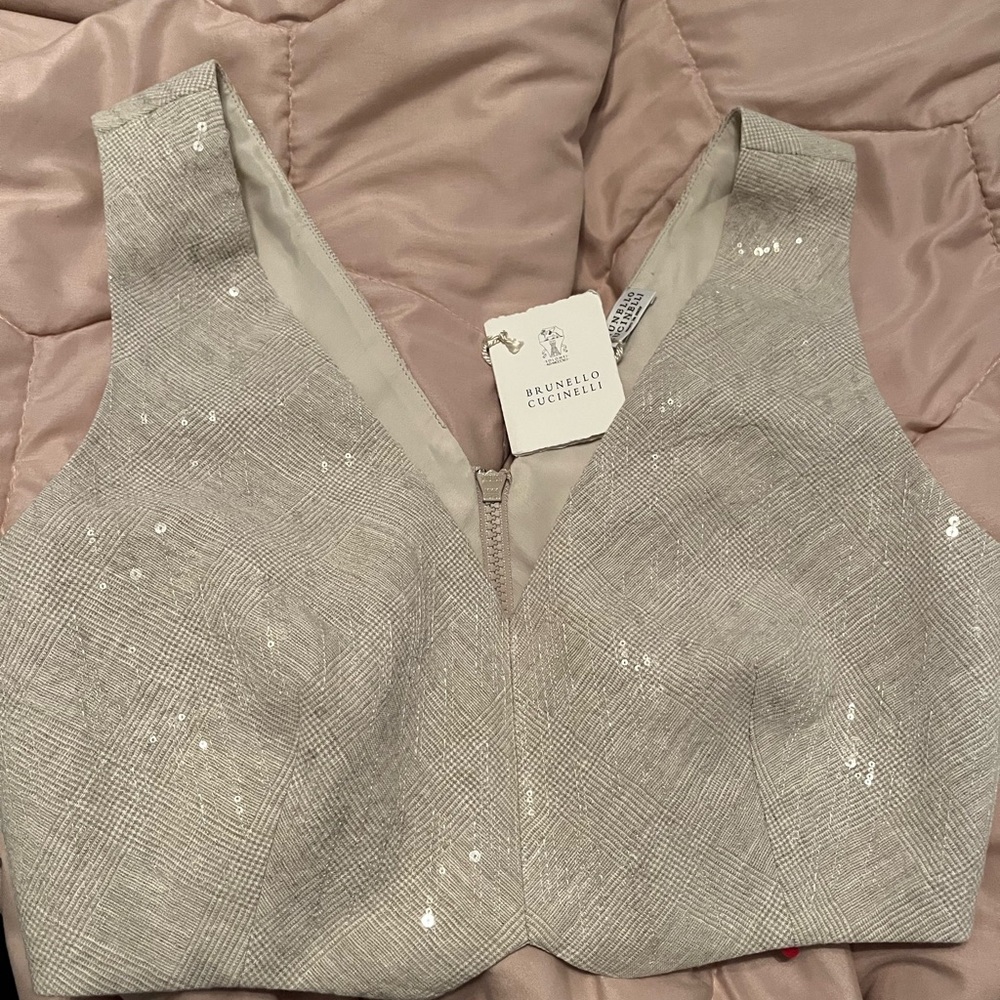 Brunello Cucinelli Sequin Crop Top